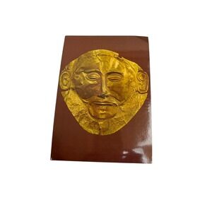 Vintage Mask of Agamemnon Postcard Mycenae Greece Editions Hannibal Hellas E 17